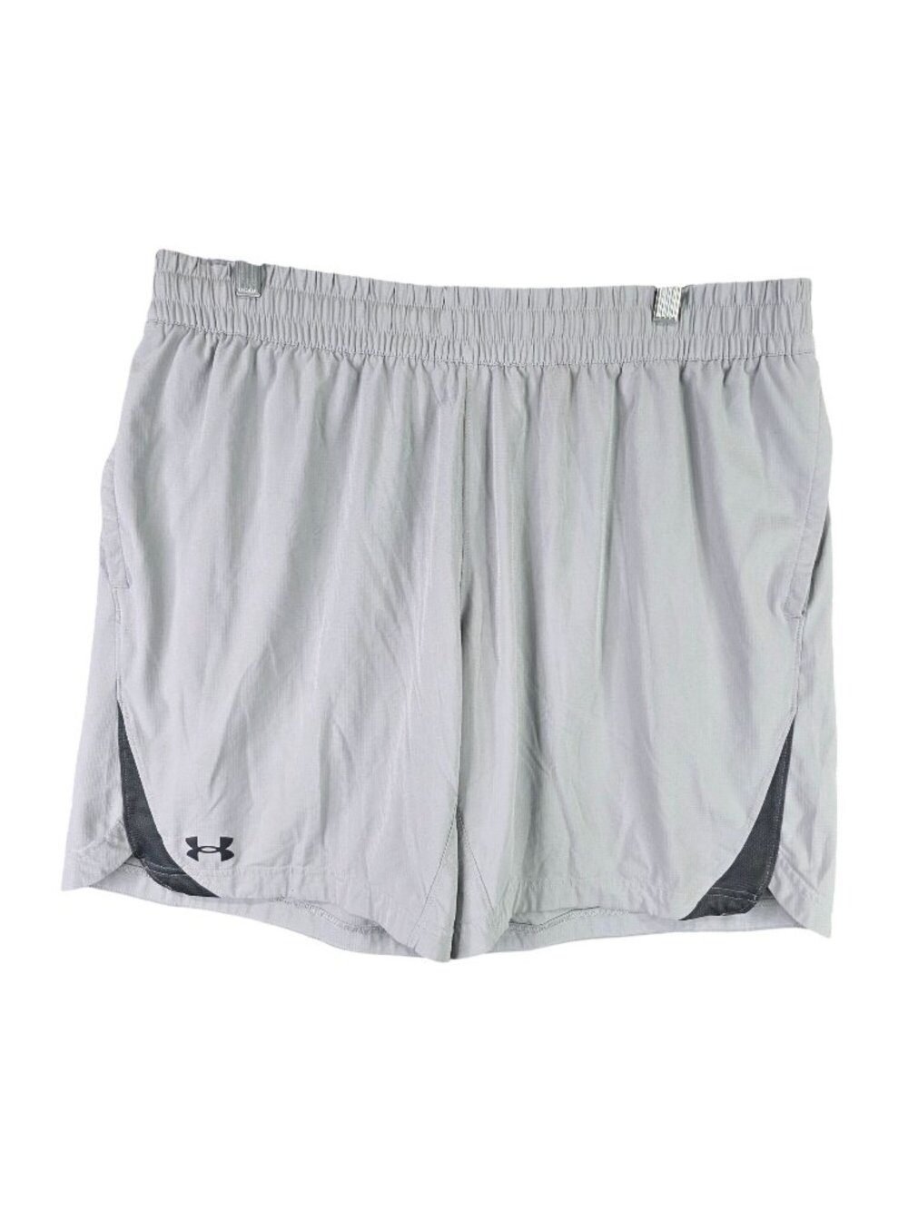 Mens Under Armour Gray Fitted Athletic Shorts Polyester Blend Elastic Waist XL